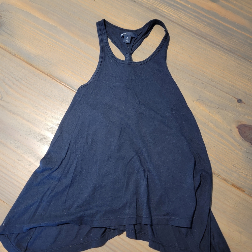 GAP Kids Navy Knotted Racerback Tee sz 8 - Picture 2 of 10